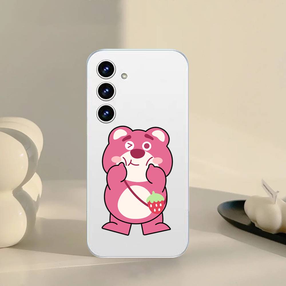 Cute L-Lotso Phone Case For Samsung Galaxy S21 S22 S23 S24 S25ULTRA FE Ultra Plus5G A52S Transparent Cover