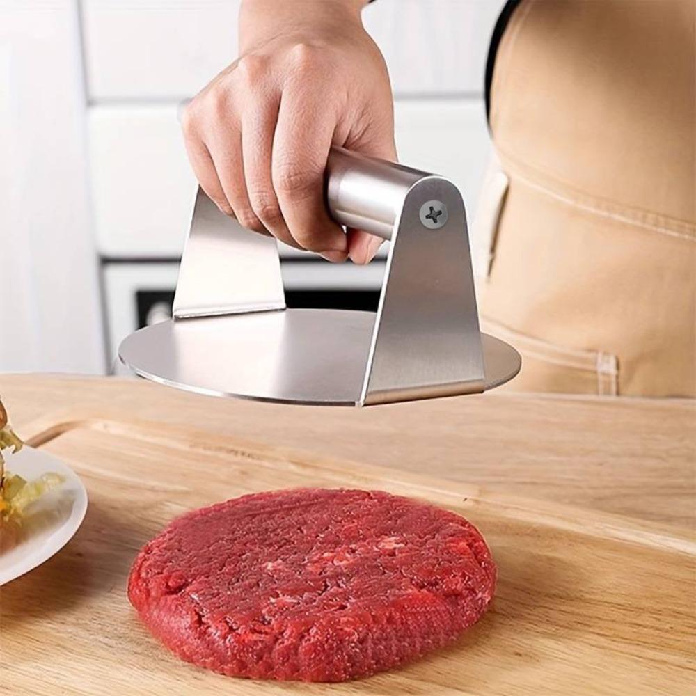 Grill Press Stainless Steel Smash Burger Press No Rust Round Stainless Steel Grill Press Burger Smasher Professional Cooking