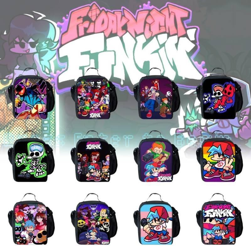 Funkin Night Friday Fnf Lunch Bags Thermal School Handbag For Kids Single Strap