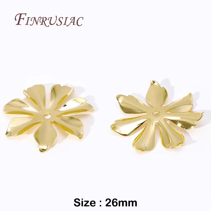 8.5mm Spacer Bead Caps 18K Gold Plated Brass with Zircon Flower Bead End Caps For Jewelry Making Supplies DIY Accessories