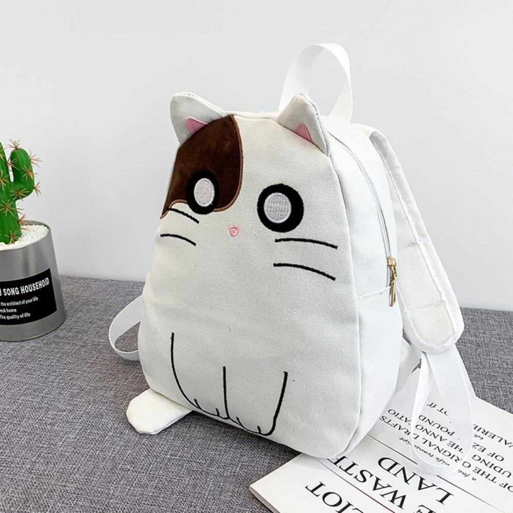 Cute Canvas Backpack Bags Large Capacity Travel Backpack Student Backpack Kawaii Cat Schoolbags