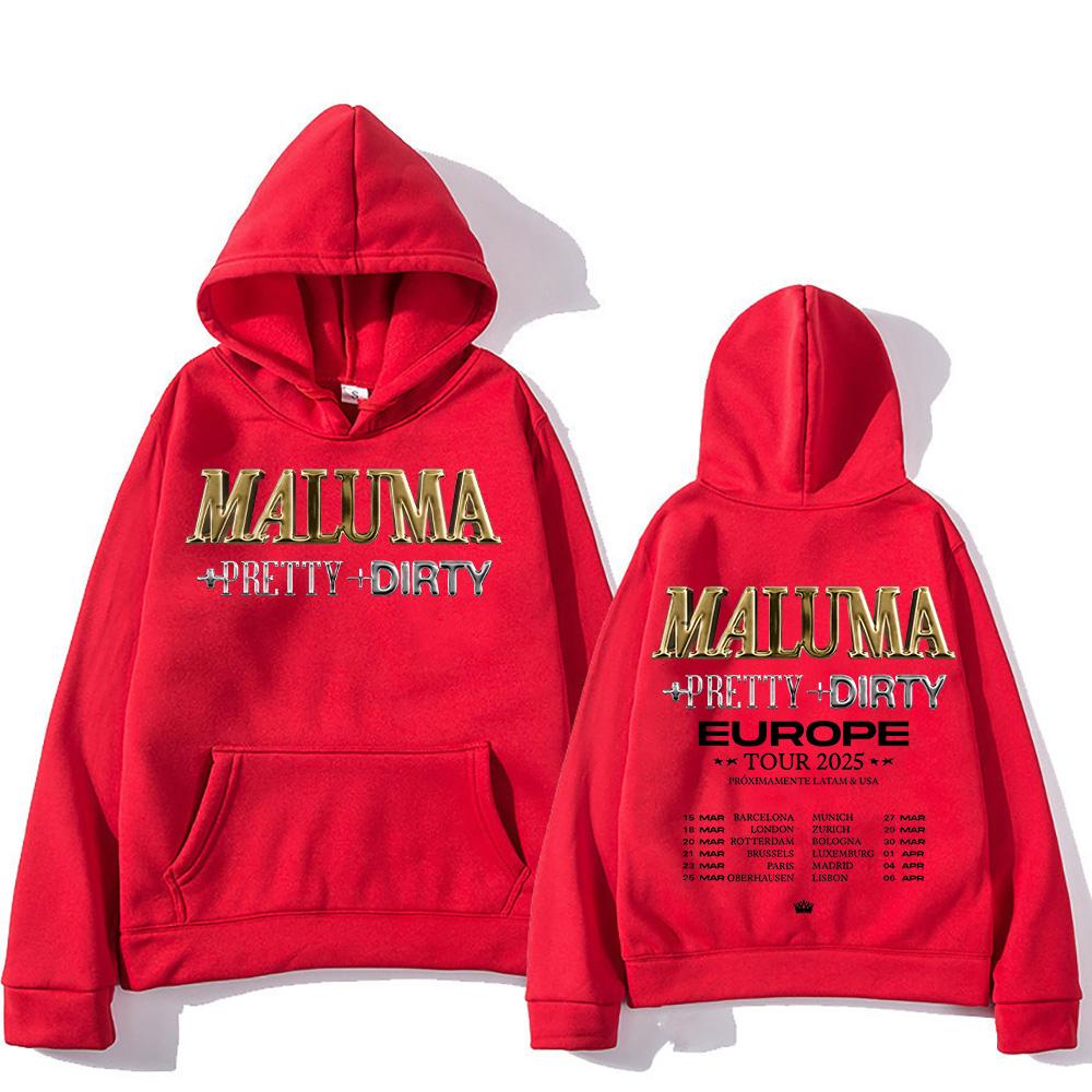 Maluma Europet Tour Print Hoodies Men's Hip Hop Fashion Clothing Sweatshirts Fashion Unisex Pullovers Casual Streetwear