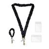 Retractable Elastic Lanyard Set Stretchy Scrunchie Style Neck Lanyards with 2 Waterproof ID Card Holders Key Decoration
