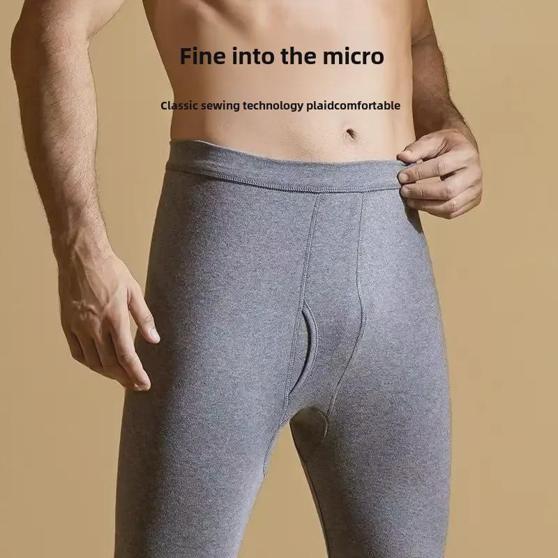 Herren Baumwolle Wolle Hose mit hohem Bund: Warm, Dünn, Lockerer Gerader Schnitt für Herbst/Winter - Ideal für Mittelalte & Ältere.