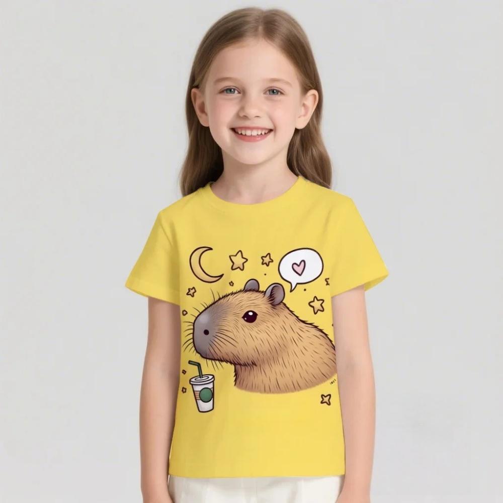 Καπιμπάρα T-shirt Παιδικό Casual T-shirt Μπλούζα Ρούχα Μόδα Κοντομάνικο Πουκάμισο Κυκλικό Λαιμό