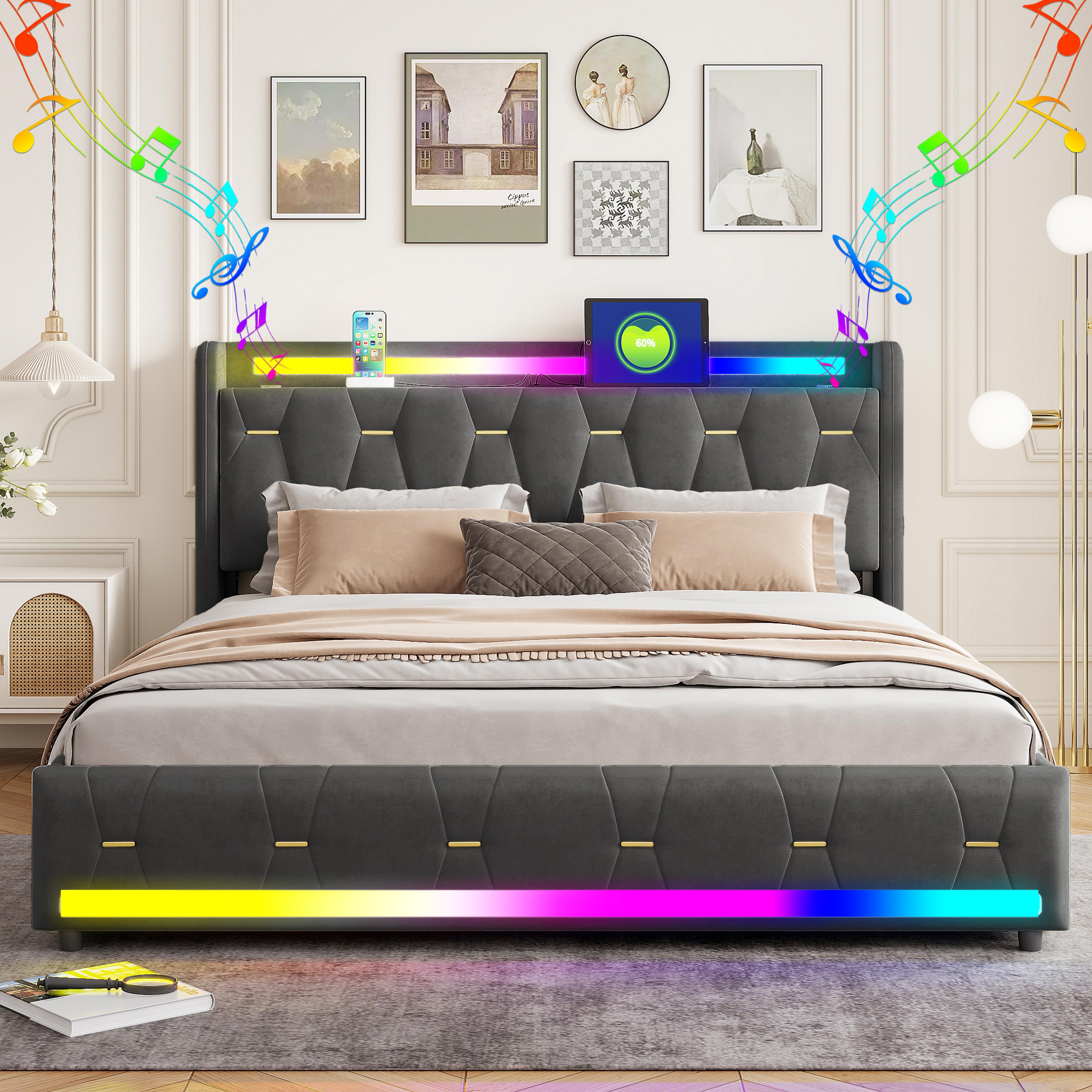 Furniture Luxury Bed Frame Bedroom Storage
