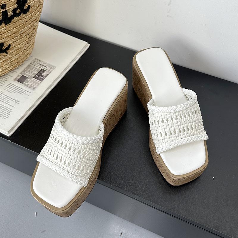 Fashion Fashion Platform Women Wedges Slippers Slides Sandals Shoes Female Thick Soled Footwear Ladies Wedges Slippers Shoes Big Size 43