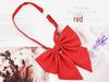 Matte Red Feather Bow Tie Brooch for Women - Plus Size Korean Academy Style