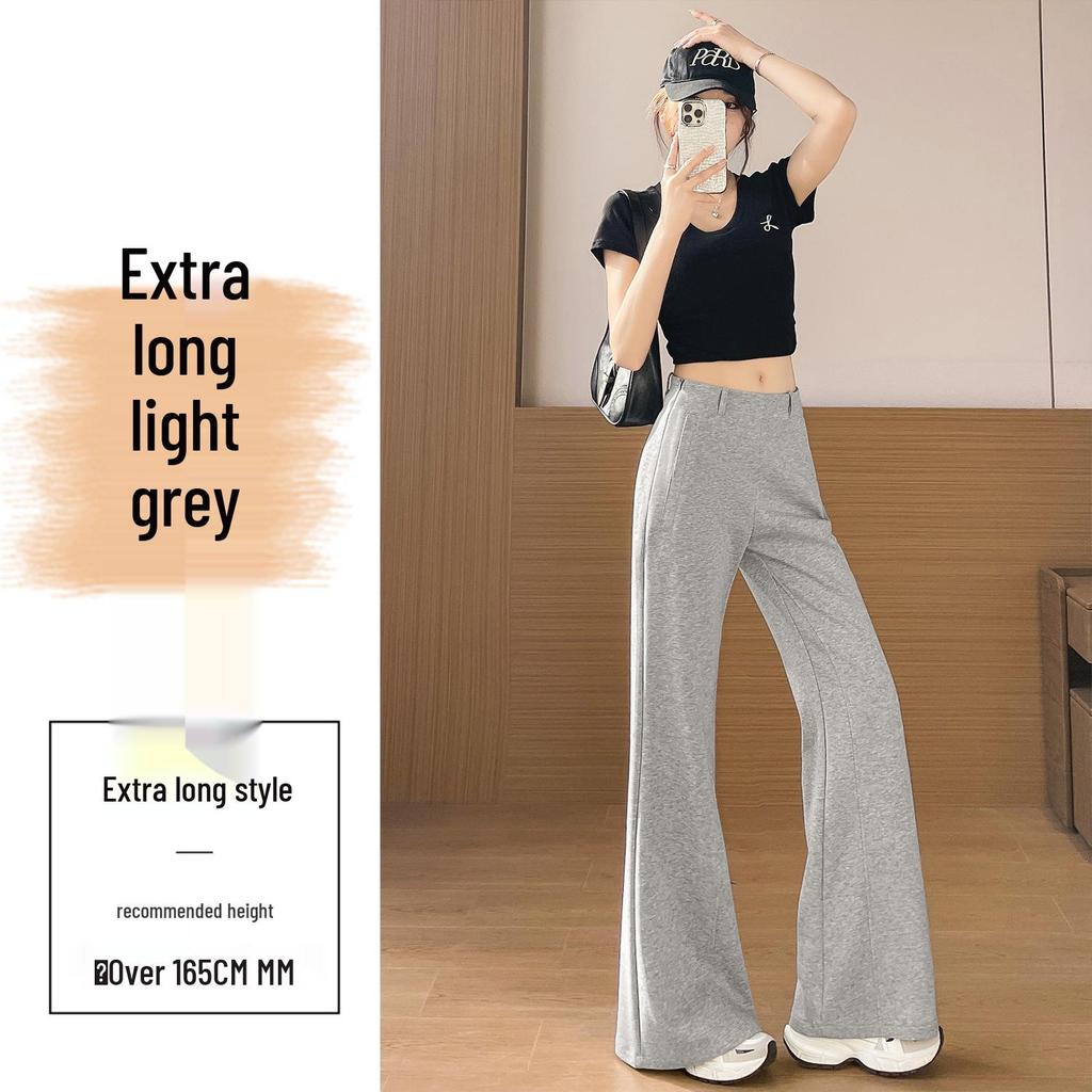 Petite Low-Rise Micro-Flare Wide-Leg Casual Sweatpants - Slimming, High-End 2026 Spring Collection