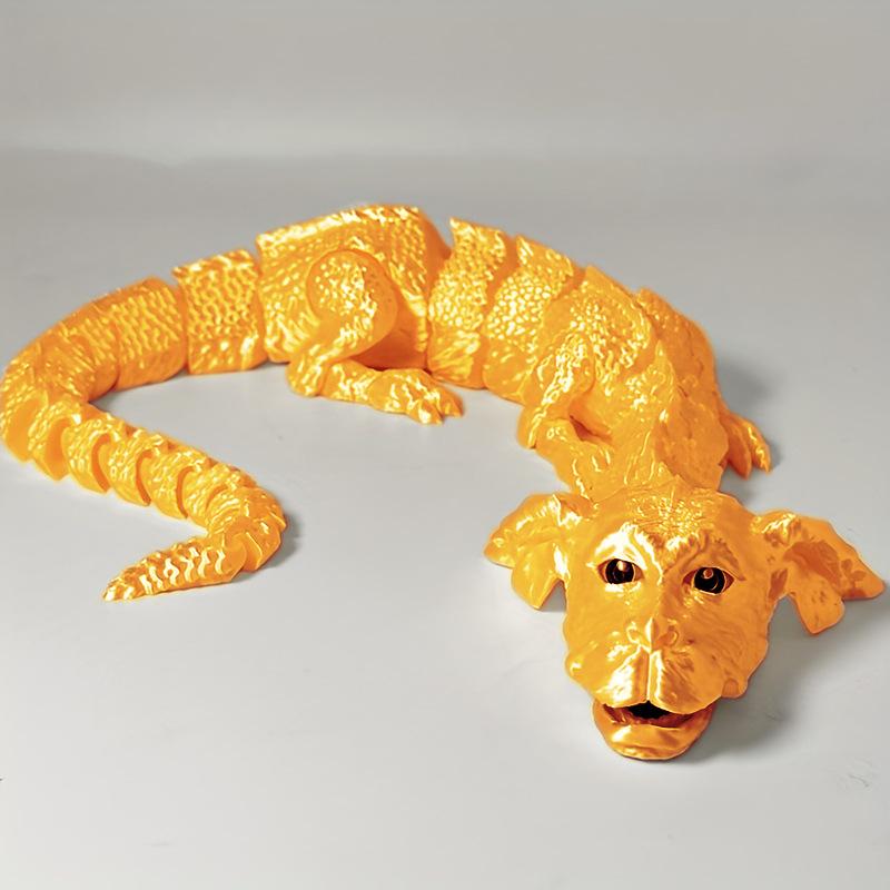 

3D Printed Dog Head Dragon Body Full Body Joint Movable Home Furnishing Decoration Ornament Worth Collecting Creative Crafts Toy 22CM