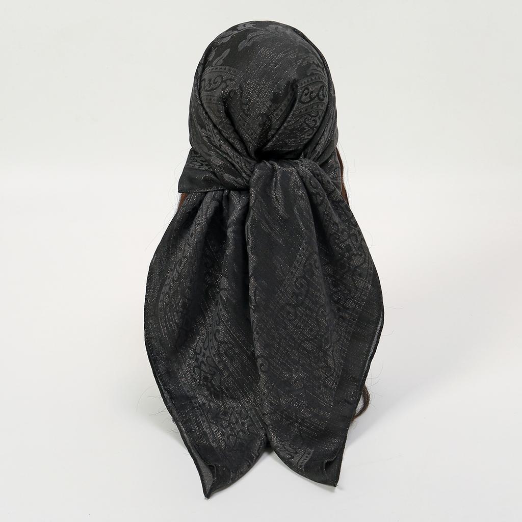 Muslim 100Cm Square Scarf Paisley Printed Hijab Scarf Woman Muslim HairHeadwraps Fashion Femme Turban Ramadan Headscarf