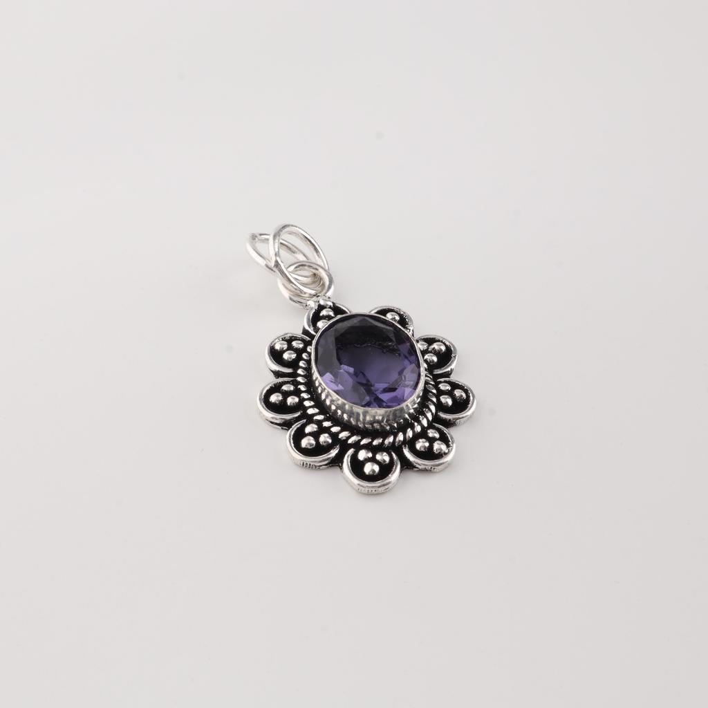 Rare Iolite Gemstone 925 Sterling Silver Jewelry Handmade Pendant 1.37' Gift For Wife CP-40-10
