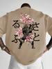 Summer New Samurai Cherry Blossoms Characters 3dprint Breatha Quickdry Unisex Tshirt Outdoor Street Harajuku Parentchild Clothing