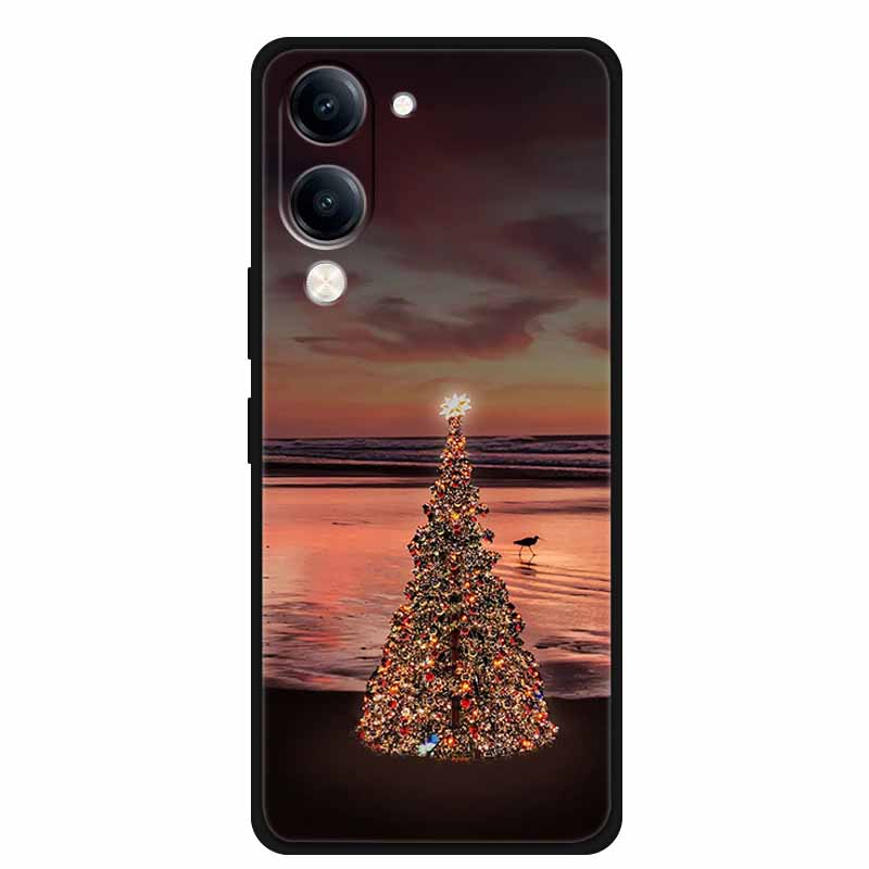 Christmas Case For Vivo Y04 Y04S Y37C Soft Silicone Phone Cover Funda For Vivo Y 04 04S 37C Black TPU Protective Bumper Casing