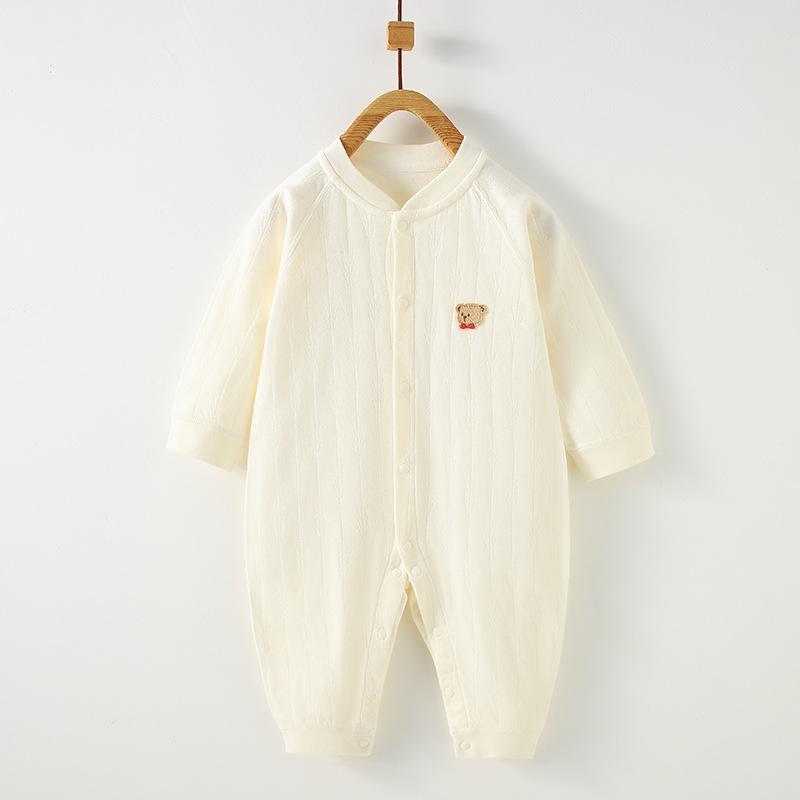 Pure Cotton Long Sleeve Baby Romper - Spring/Autumn Newborn Bodysuit & Boneless Pajamas