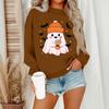 Women's Casual Fashion Round Neck Long Sleeve Halloween Printed Sweatshirt