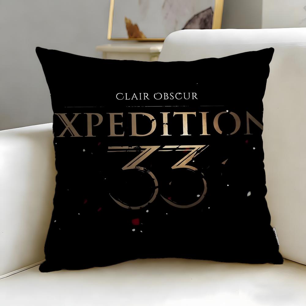 game Clair Obscur Expedition 33 Cushion Cover Soft  EasyWash Pillow Case  Versatile for Couch Bed Travel and Office