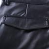 Men Slim Fit Korean Style Pu Leather Motorcycle Casual Long Pants