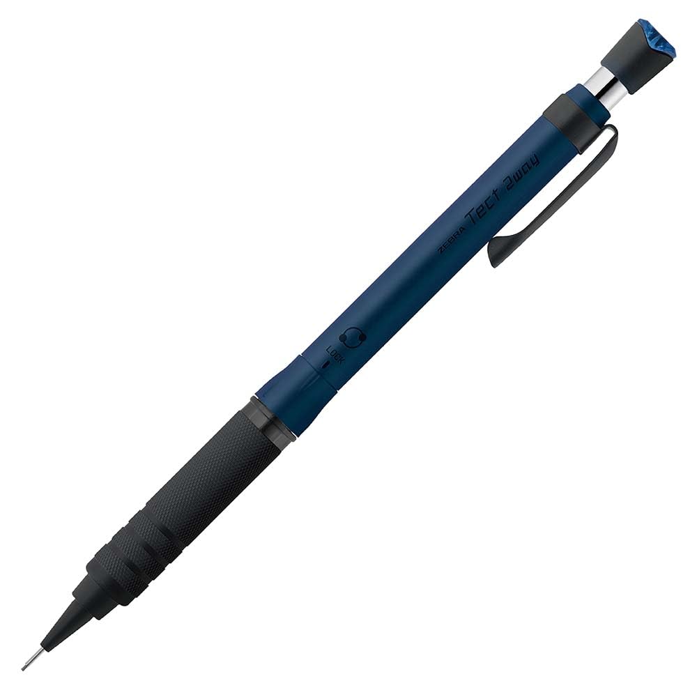 Zebra Tect RO Mechanical Navy Knurled 2-Way Pencil, 0.5mm, Black, Model, P-MA141-NVBK