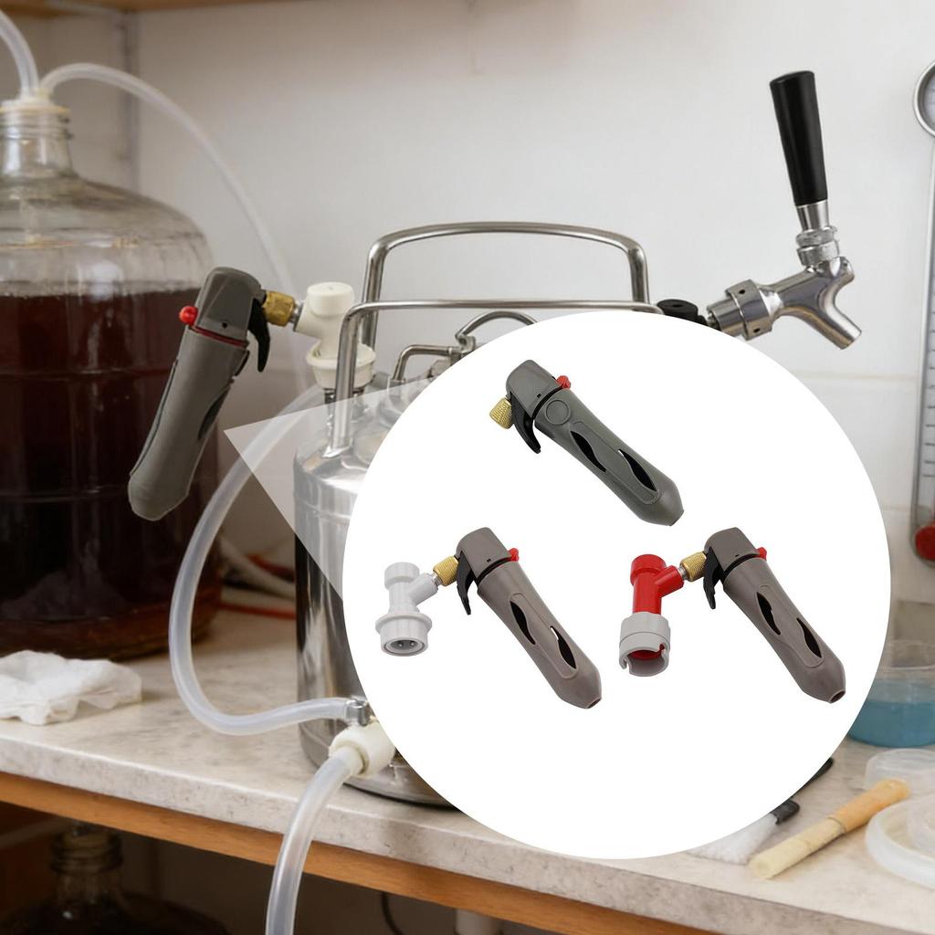 Plastic CO2 Charger Ball Lock Keg Dispenser Portable Beer Soda Wine Inflator Device for Homebrew Events