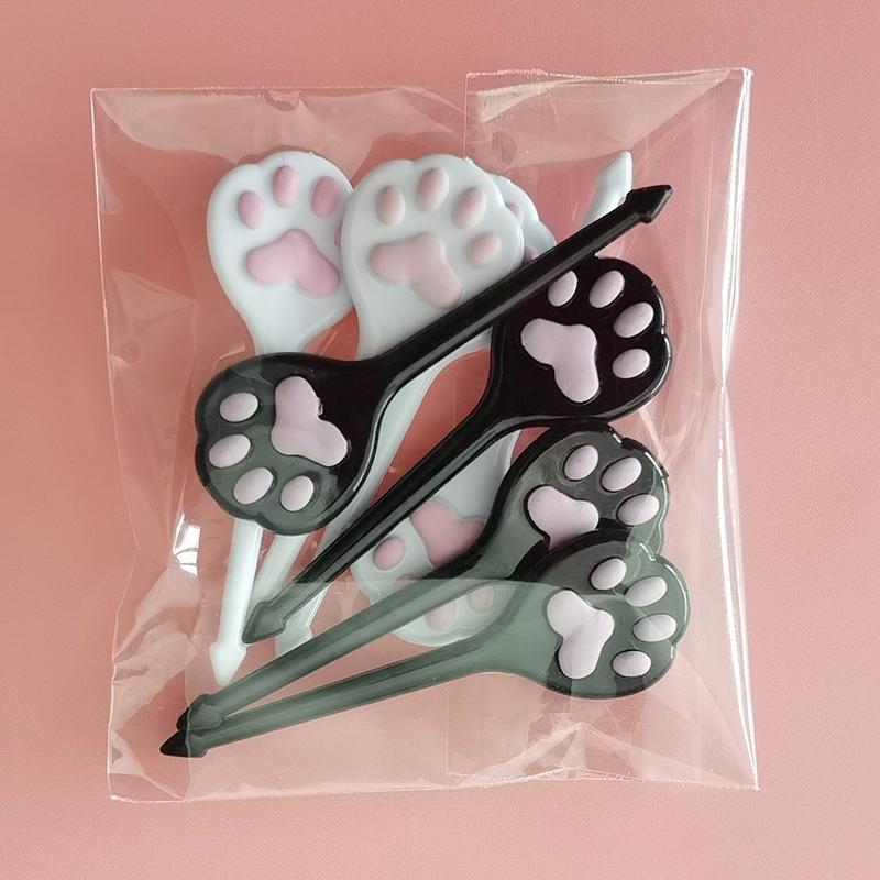 1Pc Cartoon Fruit Cat Claws Christmas For Children Cox Pick Animal Toothpick Mini Cupcake Stick Fruit Cake Dessert Bento Fork