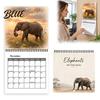 Wildlife Elephant Theme Planner Calendar 2027 12-Month Wall with Spiral Binding Animal Photography Decor Thick Paper for Home Office Gift