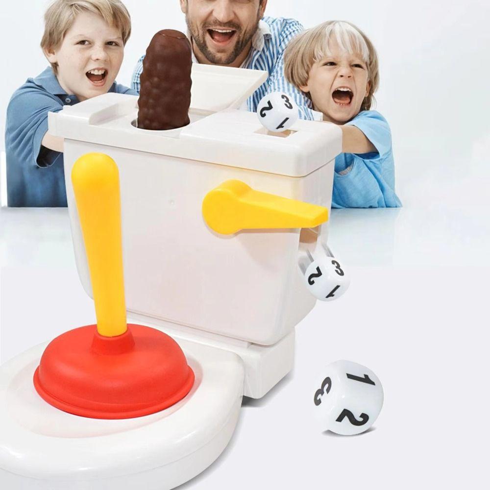 Plastic Toilet Flushing Prank Toy Board Games Flush Toilet Water Jetting Tricky Toy Spraying Funny Interactive Toilet Trick Toy