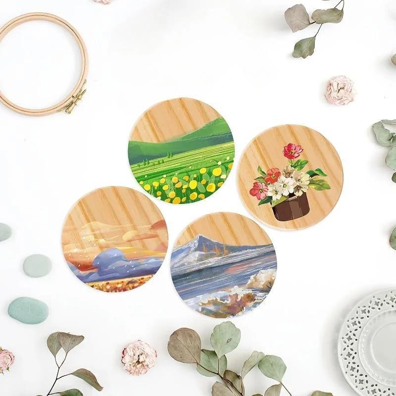 Unfinished Wood Coasters Round Blank Slices for DIY Architectural Models Drawing Paint Household Supplies