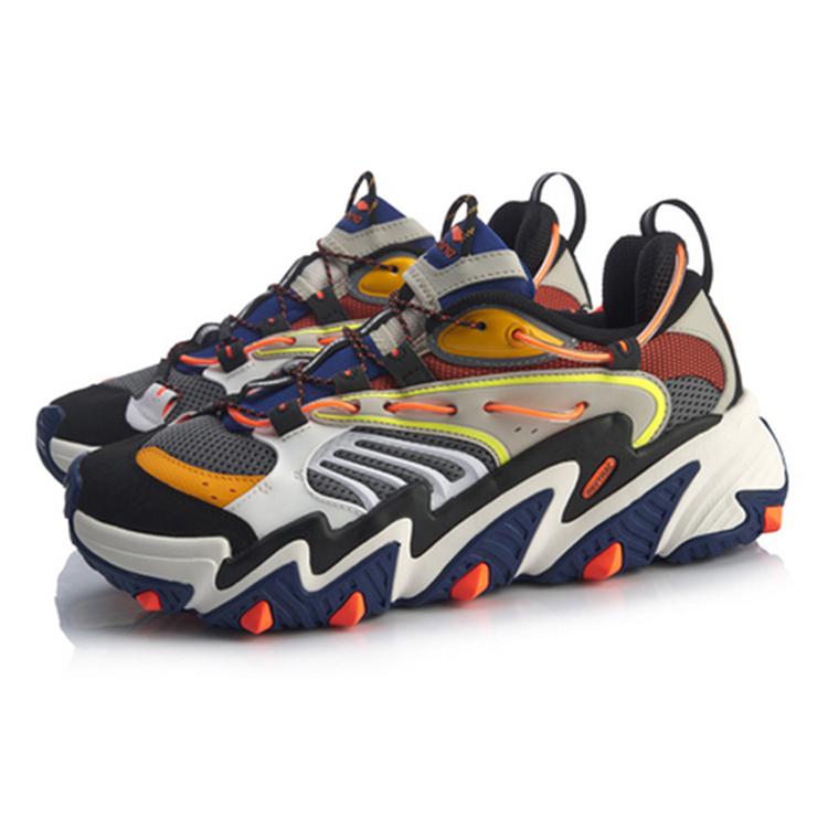 Li Ning Cushioning Slip Resistant Abrasion Resistant Low Top Sports Casual Shoes Men's Iron Asphalt Gray AGLQ013-7