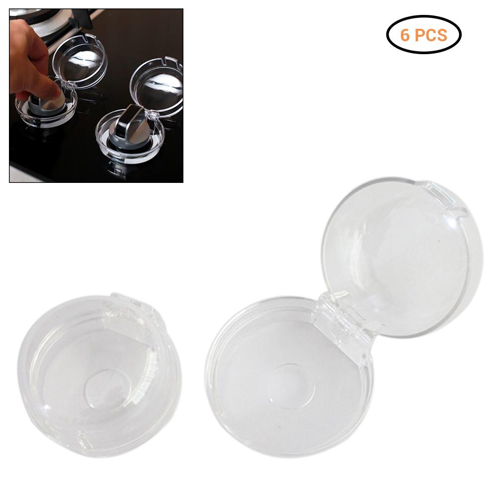 6Pcs Clear Stove Knob Safety Covers Child Safety Guards Heat Resistant Child Proof Lock for Oven