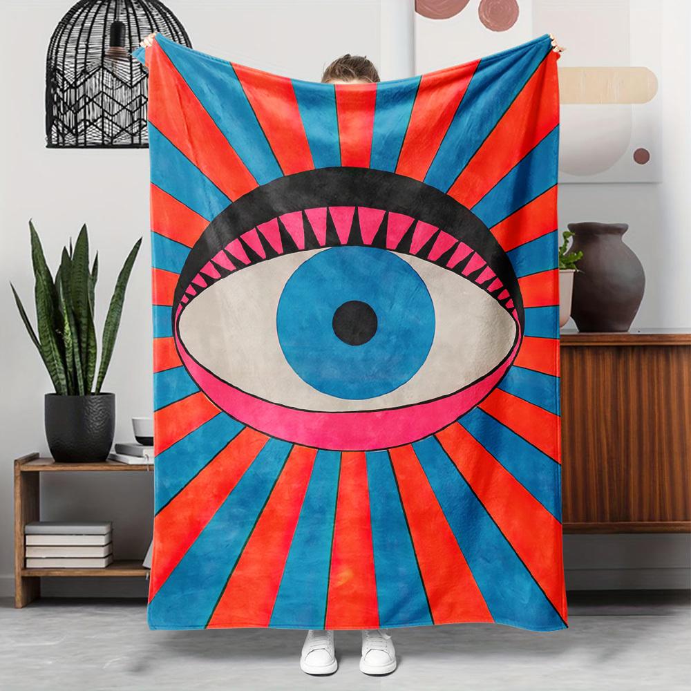 

Modern red and blue abstract pattern Flannel printed blanket suitable for all seasons suitable for living office sofa and travel 75x100cm (30x40inch)