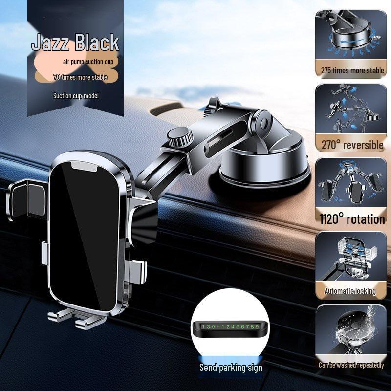 2024 Suction Cup Car Phone Holder with Air Vent Support - Black Tech