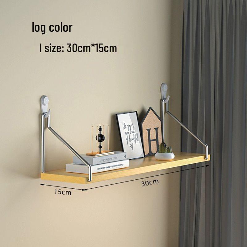 Punch-Free Wall-Mounted Iron Art Storage Rack for TV, Living Room, or Bedroom Décor.