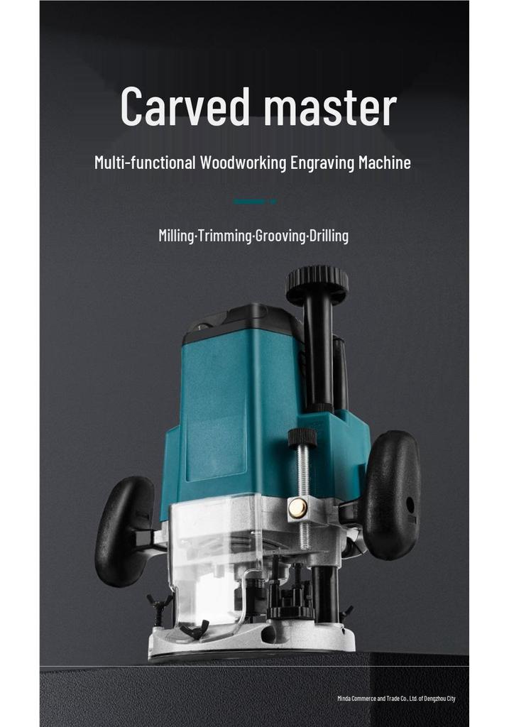 High-Power Multi-Functional Router: Industrial-Grade Bakelite Milling, Woodworking Engraving, Trimming, and Grooving Machine. Electric Tools.