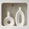 INS Ceramic Vase White Nordic Vase Circular Hollow Ceramic Donuts Flower Pot Decorative Dry Flower Vases Living Room Decoration
