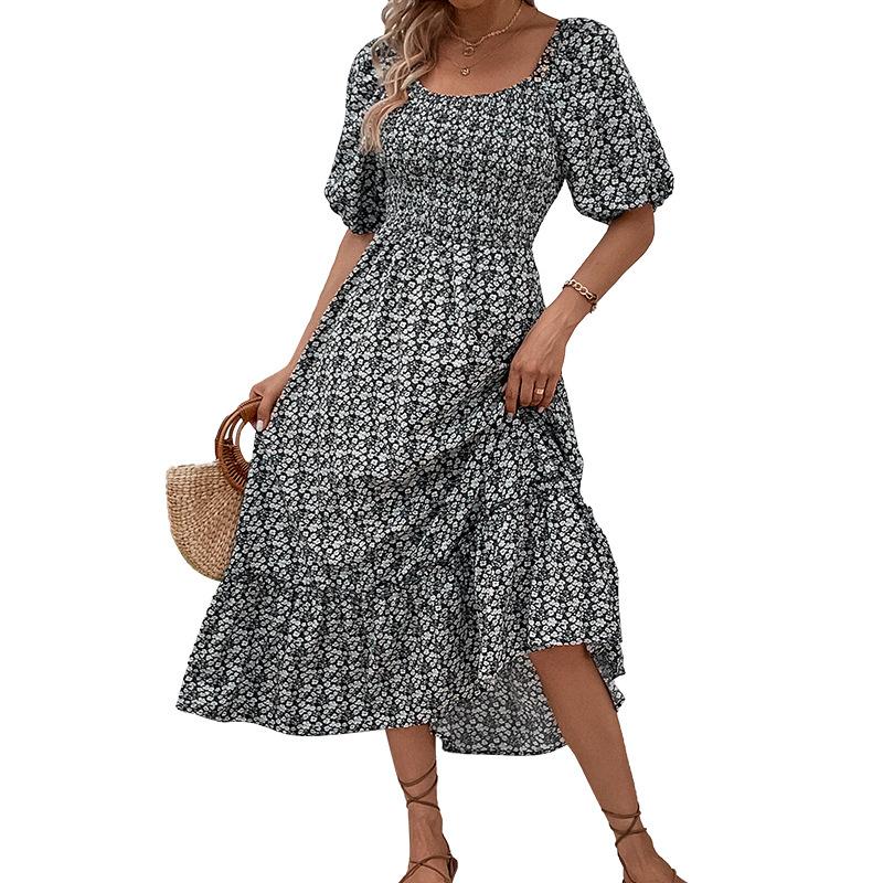 Rochii Elegante Florale Vintage de Vară pentru Femei, Șic, Confortabile și Versatile, Temperament Elegant, Îmbrăcăminte Casual Elegantă pentru Femei, Rochie Delicată de Damă