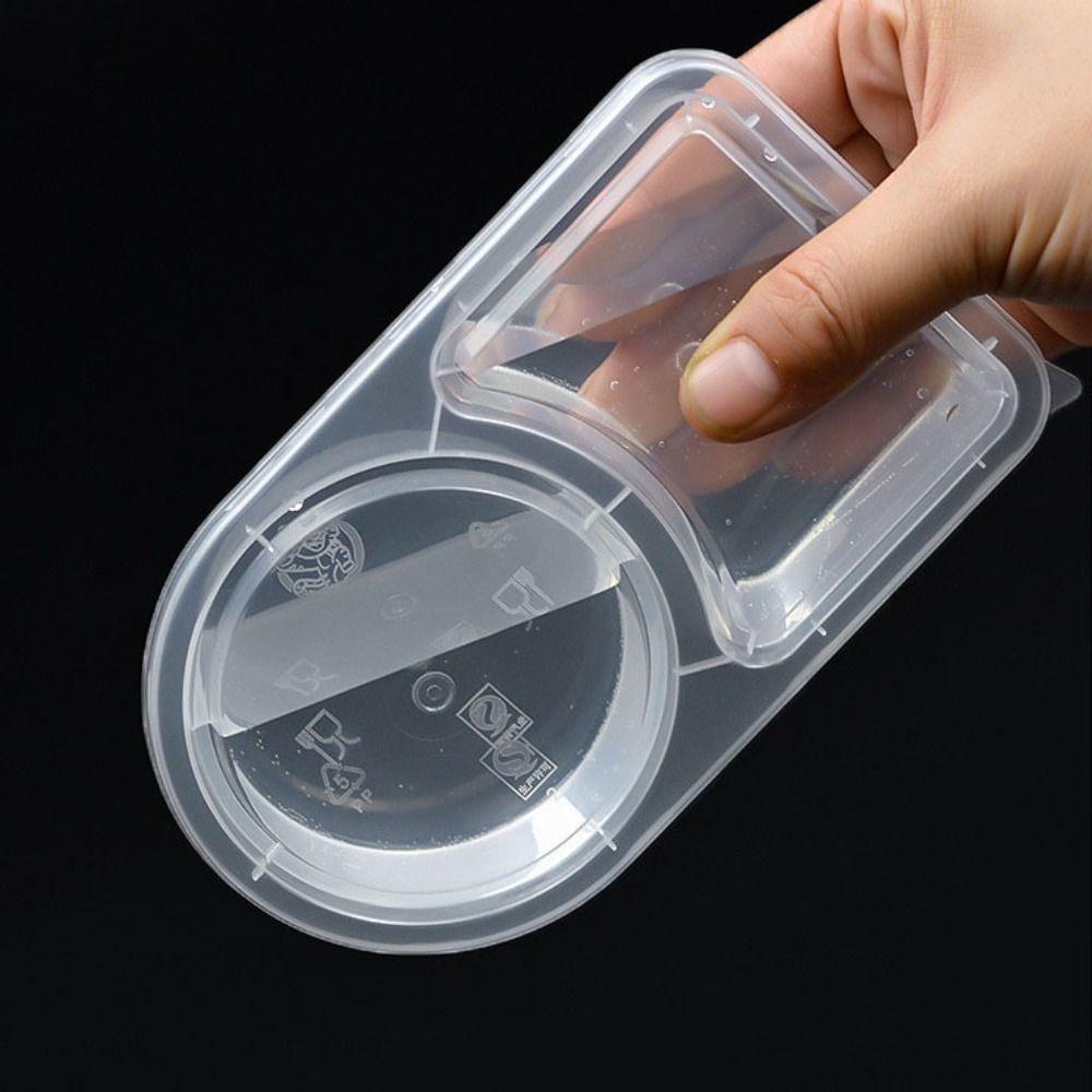 20Pcs with Lid Snack Container 2 Compartment Condiment Box Disposable Sauce Container  School