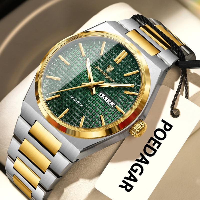 Top Brand New Style Simple Men's Watch Waterproof Double Calendar Quartz Fashionable Luxury Luminous Wristwatch