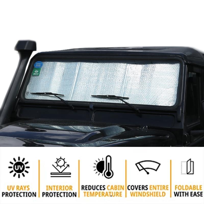 For Land Rover Defender 90 110 2004-2023 Car Windshield Sunshades Sun Shade Covers Front Window Visors Windowshade Accessories