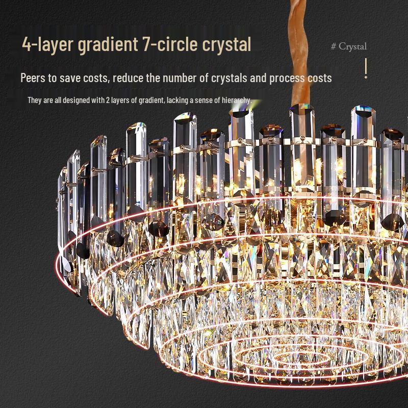 2025 Modern Crystal Chandelier: Minimalist Luxury Light for Living Room, Dining Room, and Bedroom