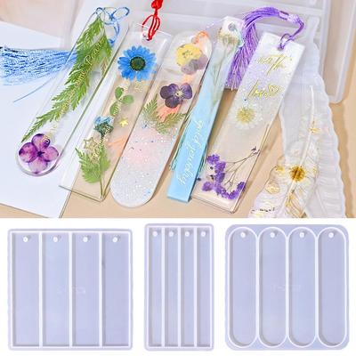 DIY Crystal Epoxy Bookmark Mold - Oval & Rectangle Silicone Pendant