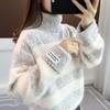 Vinter Turtleneck Genser Dame Pullover Løs Varm Bunnskjorte Dame