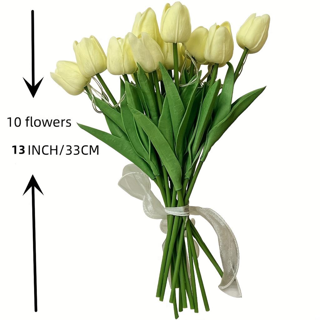 10 peças Tulipa Luminosa LED Luz Noturna DIY Lâmpada Feita à Mão Flor Artificial Buquê de Noiva Luz de Atmosfera de Natal Ano Novo
