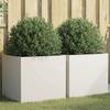 VidaXL Planters 2 Pcs, Flower Boxes, Plant Pots, Window Boxes, Raised Garden Planters, White 841562