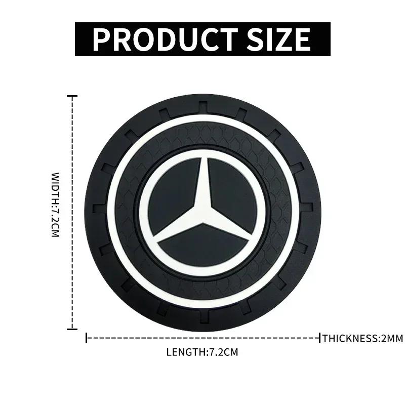 2025 For Mercedes-Benz 2pcs Non-slip Car Water Cup Rubber Mat For Mercedes Benz C180 C200 C260 C300 W108 W124 W126 W140 W168 W16