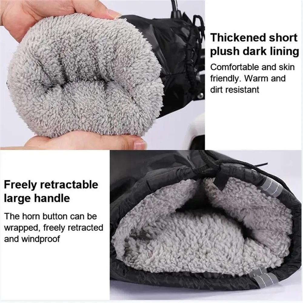 Motorcycle Handlebar Mittens For Winter Windproof Warm