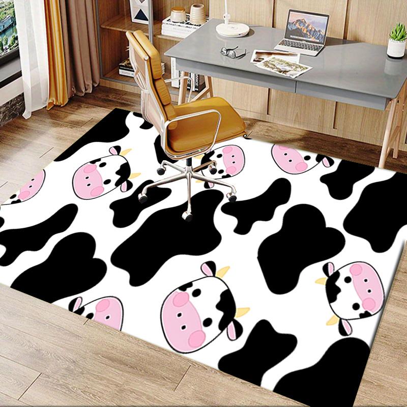 Chair Mat: Cute Cow Print Office Carpet Oversized Rug for Home Decor, Sofa Cover, Gift Idea, Suitable for Bedroom, Living Room & Various Rooms