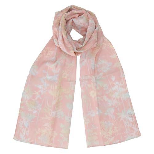 Laura Ashley Ladies Floral Long Handkerchief Scarf 100% Cotton UV Protection Pink 34x160cm