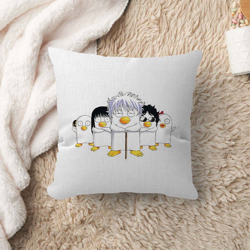 Lustige japanische Gintama Personalisierte Bild-Text Heimdekorationskissen Haushaltsgeschenke 45x45cm