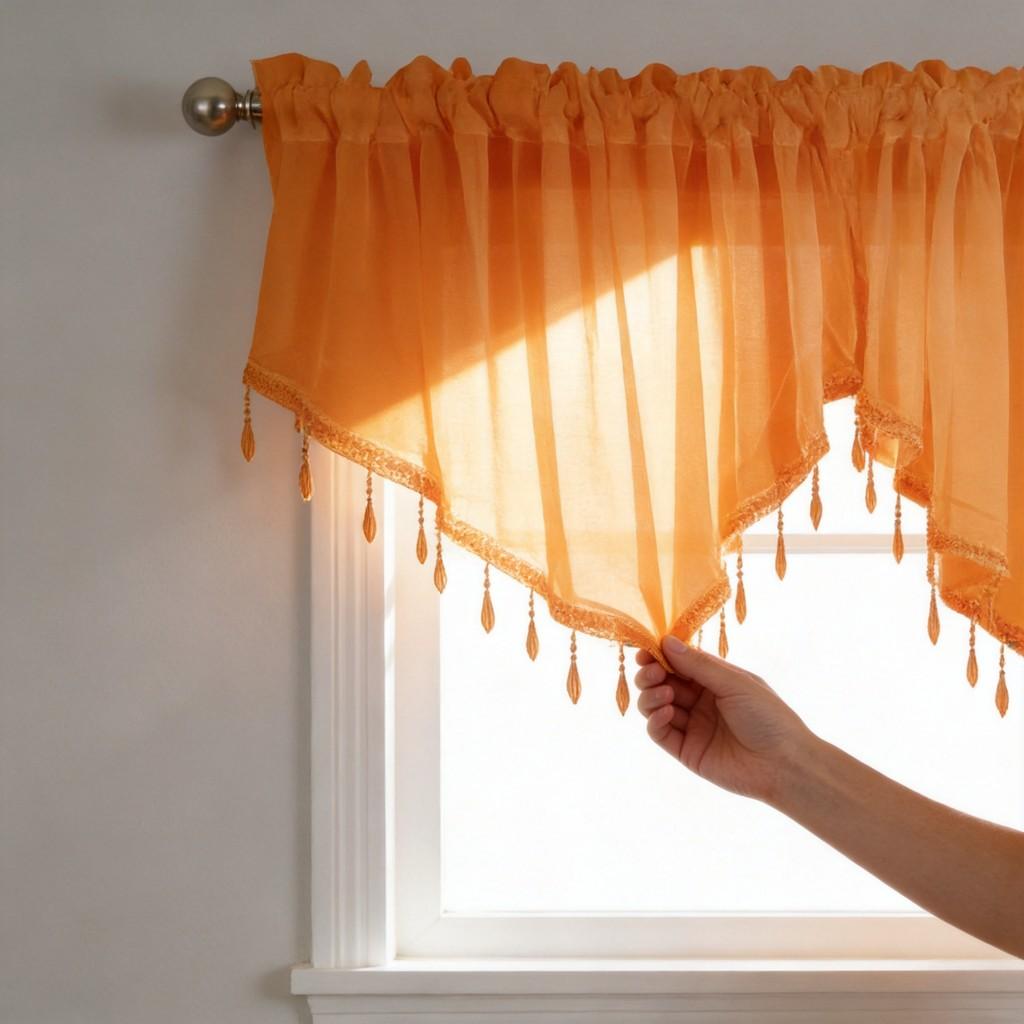 Pure Color Polyester Window Curtain With Light Filtering For Living Room And Bedroom